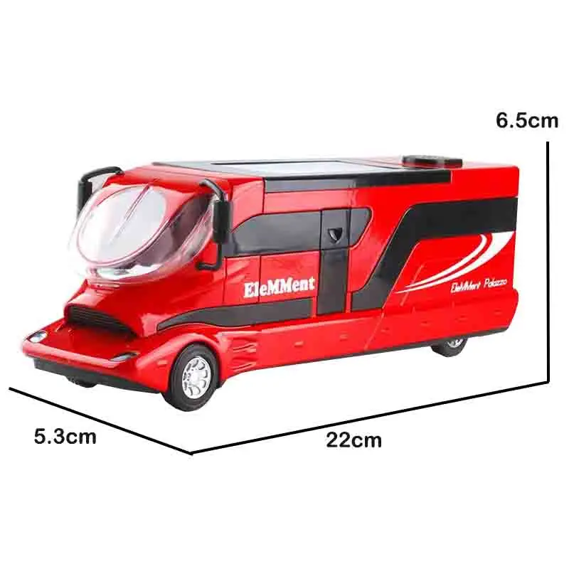Wohnmobil-Freizeitfahrzeug-Modellspielzeug aus Metall, Camper-Van, Reisemobil, Touring-Auto, Luxus-Modell mit Ton und Licht, Geschenk für Kinder – Detail 2