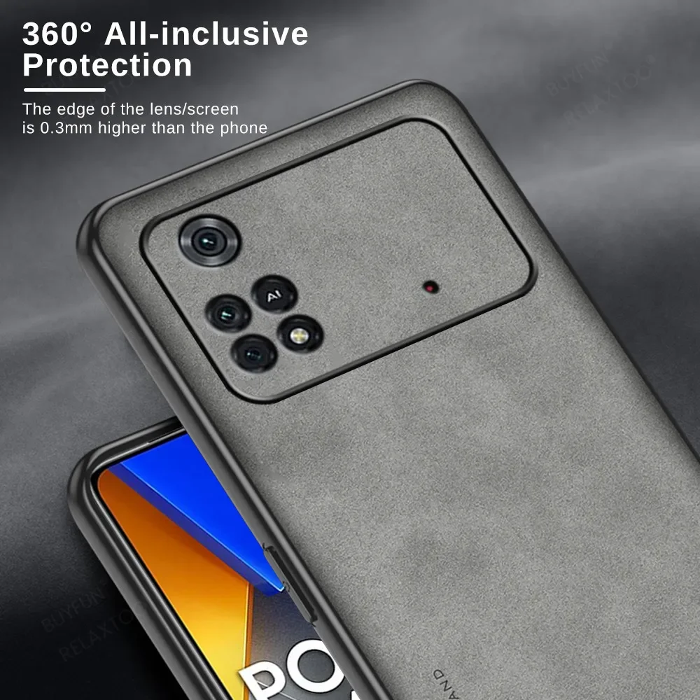 حافظة PocoM4 Pro من جلد الخراف Fundas لهاتف Xiaomi Poco M4 Pro 4G NFC M 4 Pocco M4Pro 5G غطاء هاتف من السيليكون لحماية الكاميرا