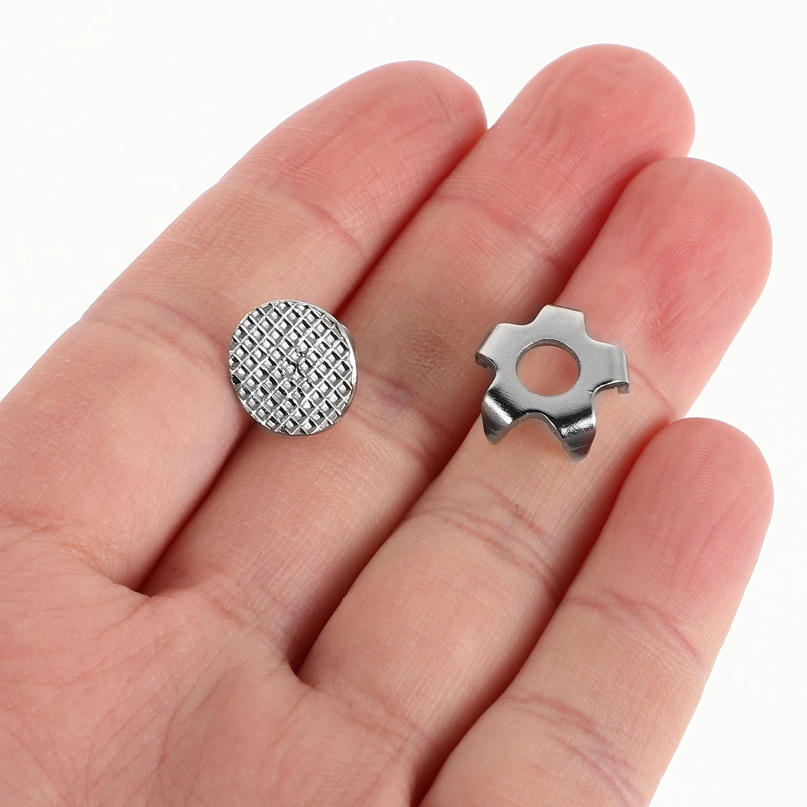 50 قطعة المسامير المضادة للانزلاق الأحذية دائم الفولاذ المقاوم للصدأ الجليد الثلوج الجر المرابط للأحذية الأحذية التنزه تسلق الجبال قبضة #6