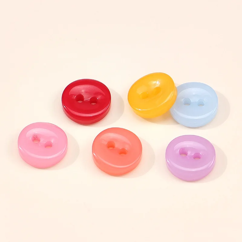 10pcs/Pack 15mm Pearl Heart Shaped Button Two Eyed Resin Shirt Button Versatile Handmade DIY Cute Children's Clothing Button