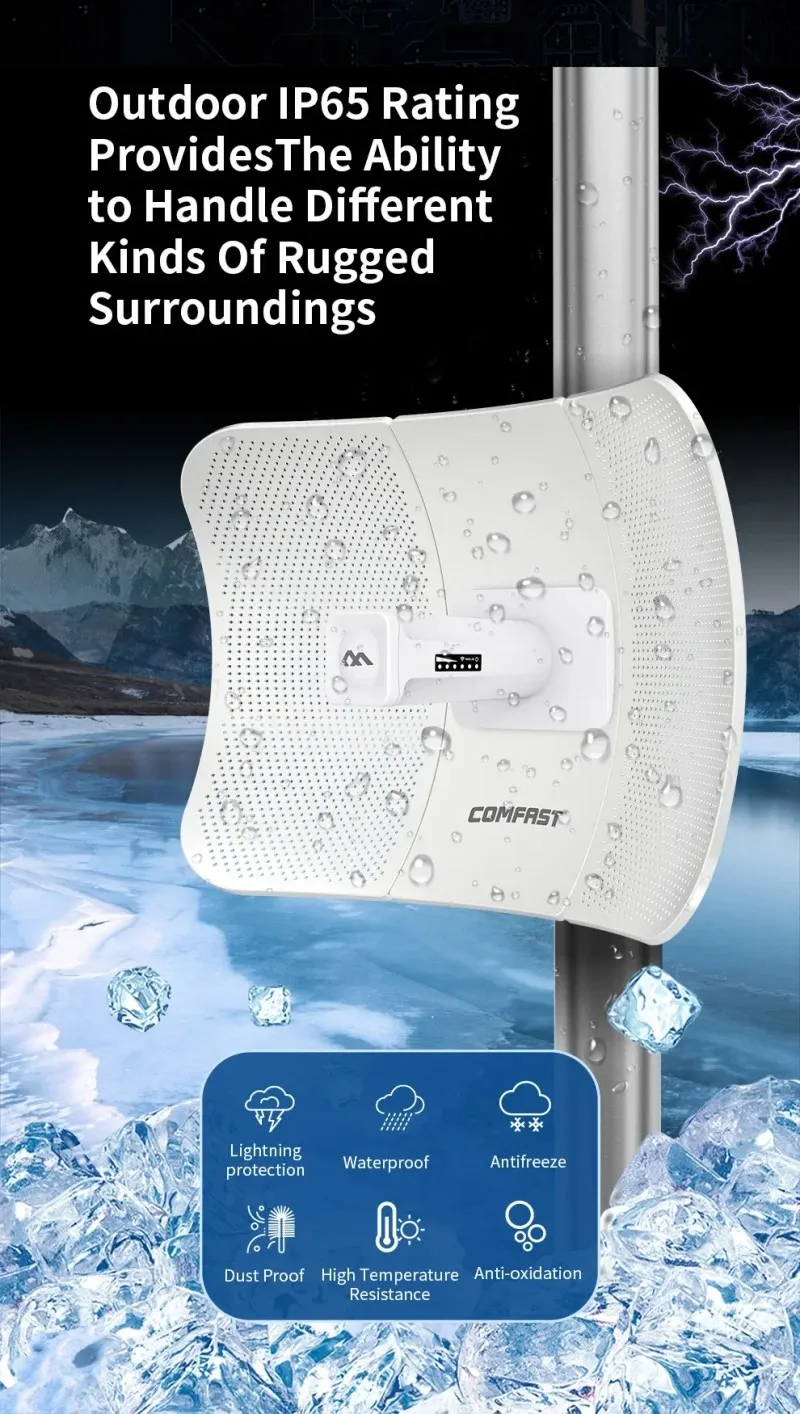 Comfast 11KM Long Range Outdoor CPE 900Mbps 5Ghz Bridge Access Point Repeater Nanostation Amplifer Router Available in Russian