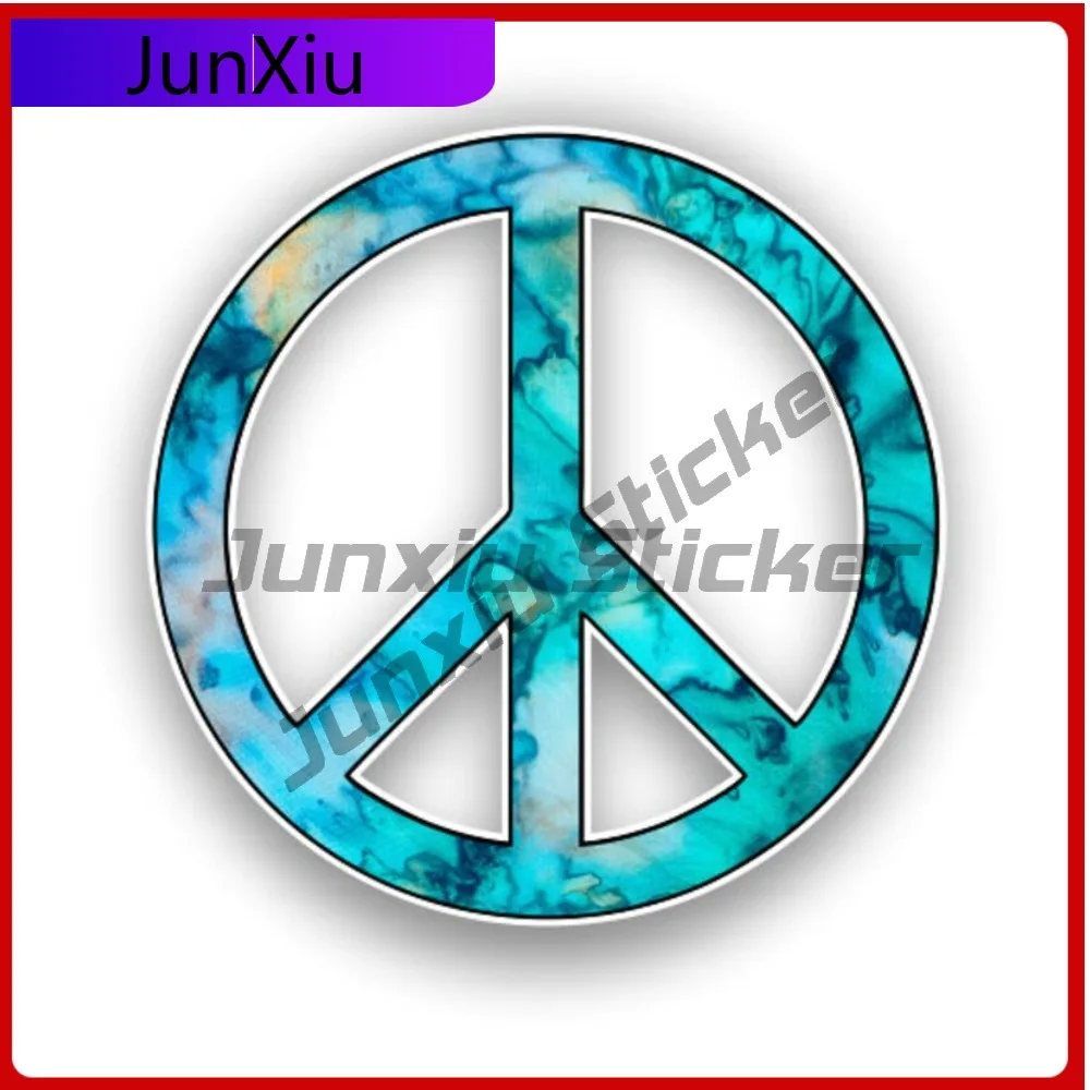 

Peace Sign Cyan Dream Pattern Sticker Cover Scratches Decal Accessories Car Motorcycle Bicycle Skateboard Laptop Luggage Decals