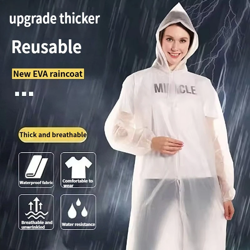 Heißer Verkauf Wiederverwendbare Transparente Regenmantel für Mann & Frauen Verdickung Outdoor Wandern Tragbare Wasserdichte Poncho Regenmantel Regen Abdeckung