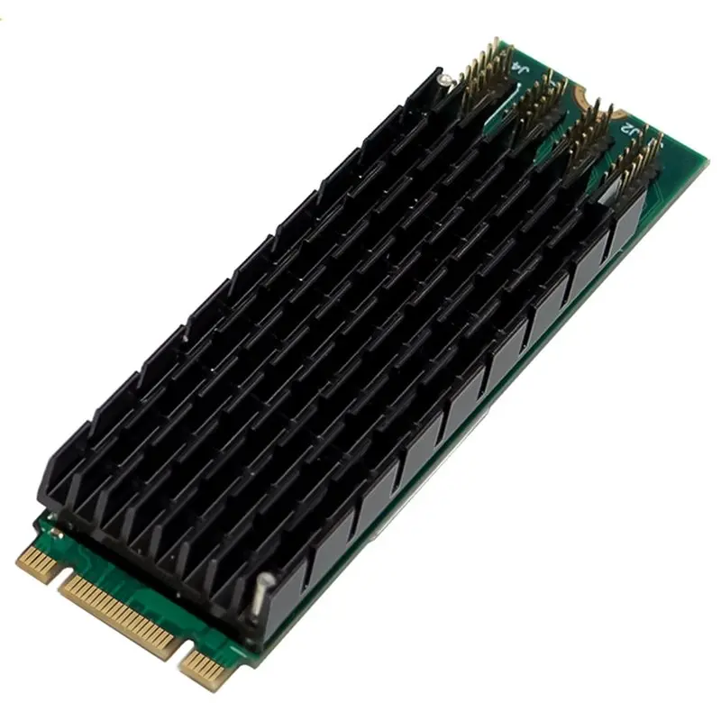 Reliable-M.2 B+M Key Network Card Pcie 1G 4 RJ45 Port Network Card I350T4 Vision Acquisition RS232 Serial Port Server For
