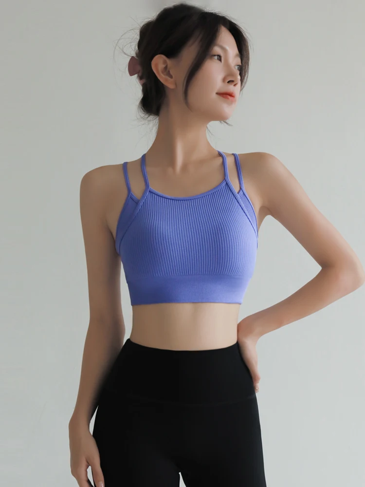 Reggiseno sportivo monopezzo da donna Gilet da allenamento Pilates Fitn Corsa Yoga o Assorbimento Traspirante Umidità ng Nylon