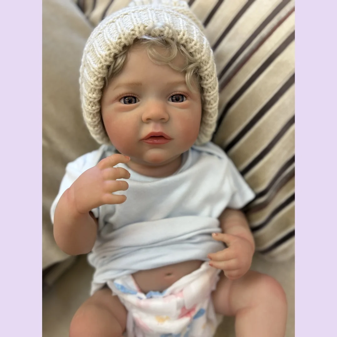 

18Inch Open Eyes Rooted Hair Reborn Boy&Girl Doll With Washable Vinyl Body Handmade Lifelike Realistic Bebe Reborn Doll