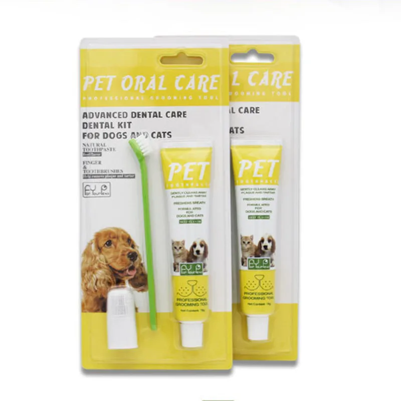 Pets Tartar Control Kit for Dog,Contains Toothpaste,Toothbrush Fingerbrush Reduces Plaque Tartar Buildup,3 Piece Kit,Beef Flavor