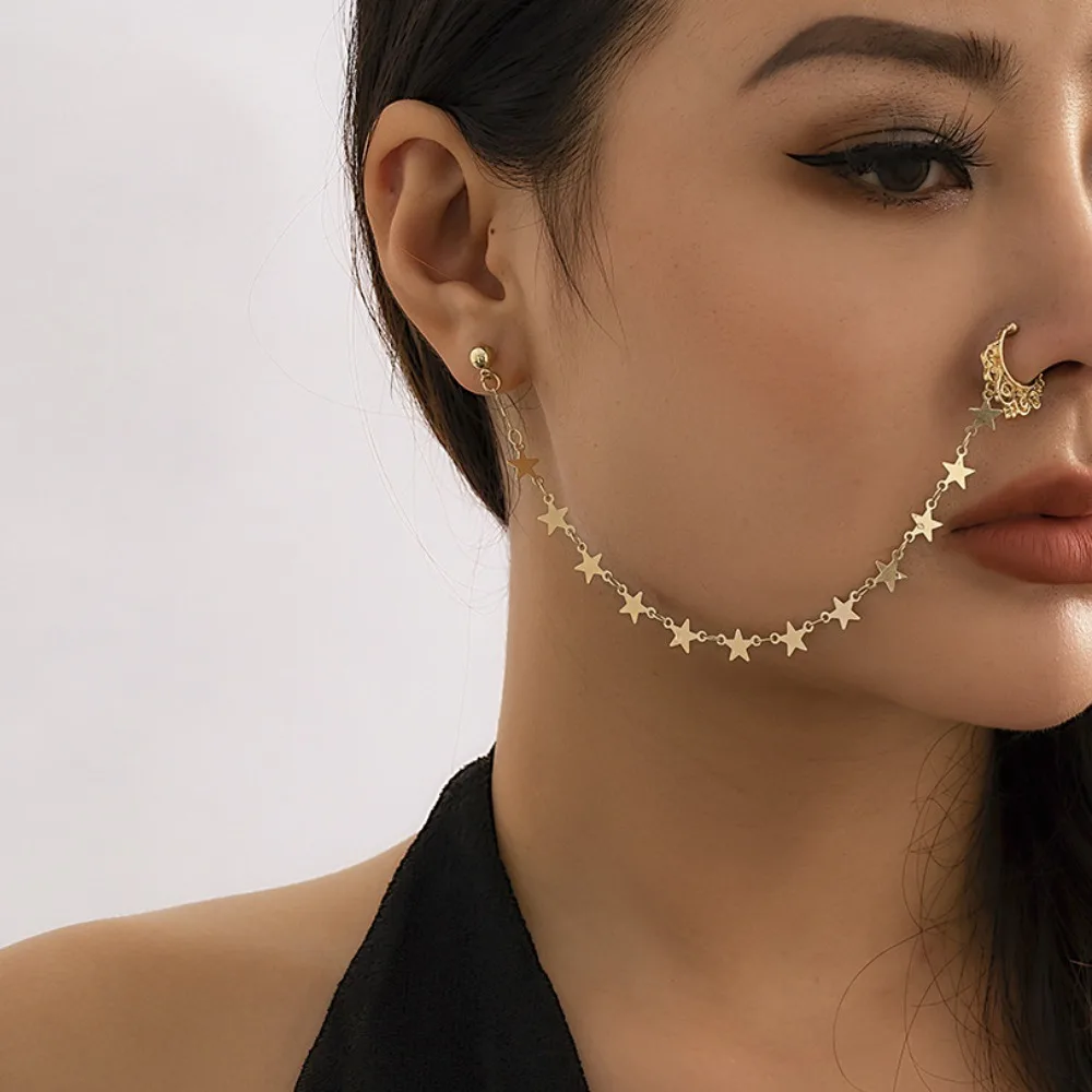 Nuevos Pendientes de Moda para Mujer, Joyería Piercing, Clip de Nariz con Personalidad Punk