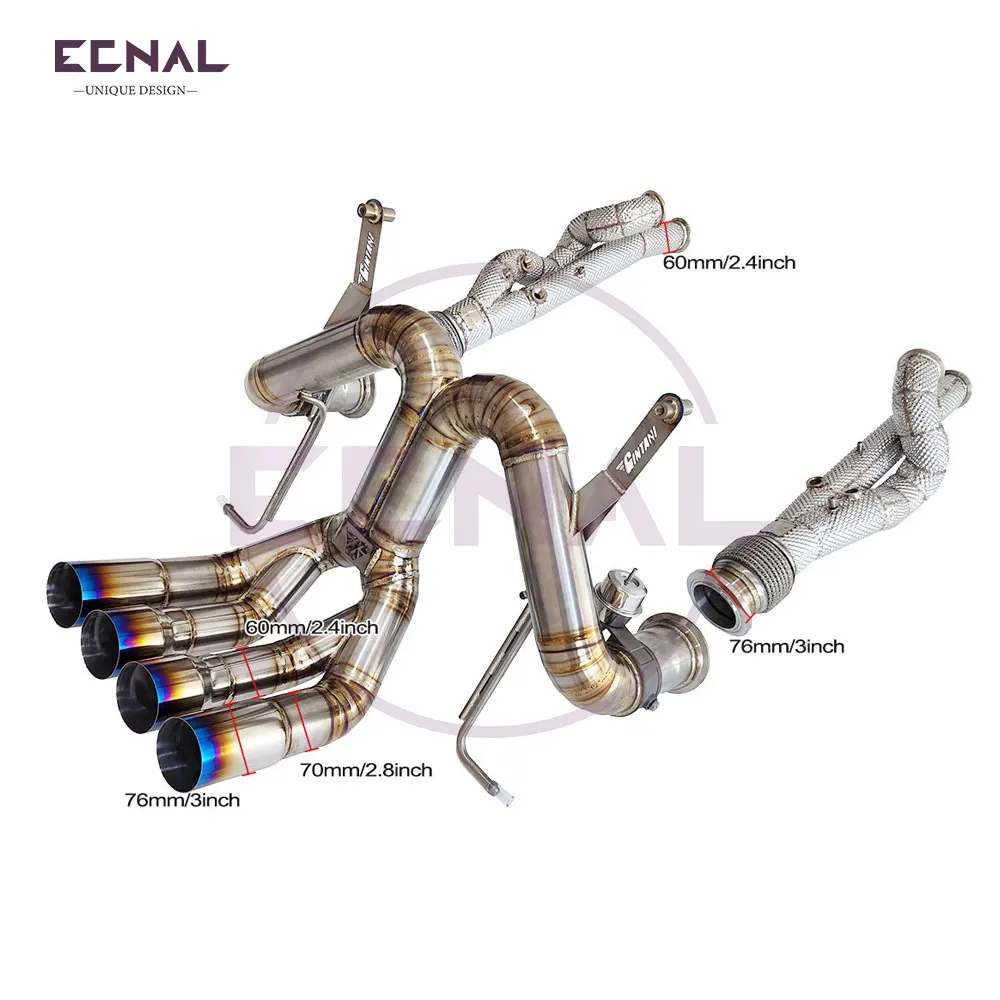 

Выхлопная труба Ecnal, прямая водосточная труба, выхлопная труба с обратным клапаном для Lamborghini LP700-4 LP750-4 6,5 л GINTANI