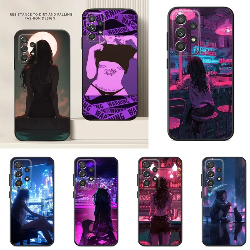 

cartoon girl Phone Case For Samsung S24,S23,S22,S21,S20,S10,S10E,S9 Ultra Plus FE Note 20 Ultra 10 9 Plus Case