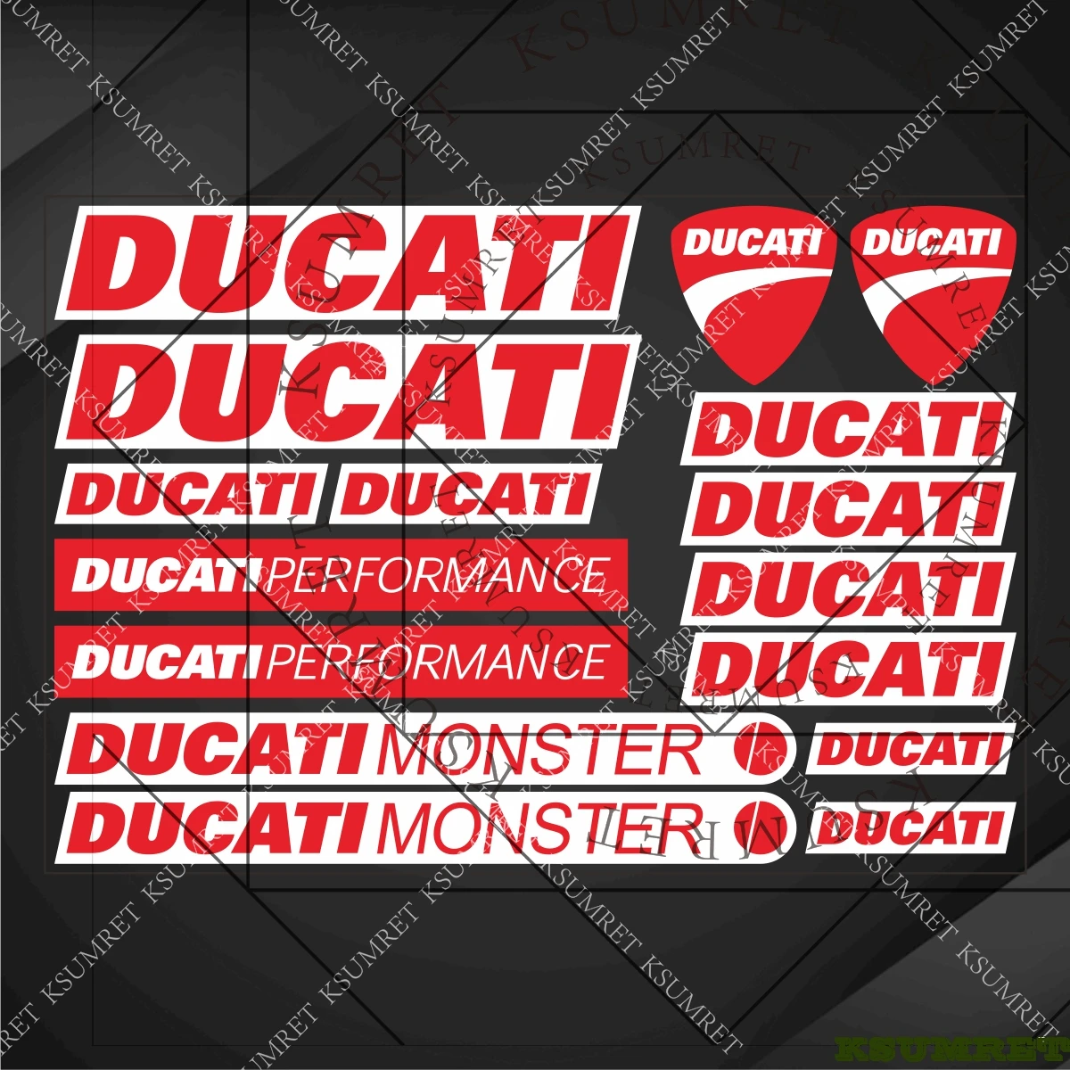 Obrázek 4: Vinyle pro ducati motocykl nálepka obtisk komora helma logem souprava