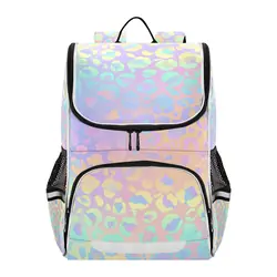 Mochila escolar para niños y niñas, morral con estampado de leopardo arcoíris, tie-dye, rayas reflectantes, bolsa de libros, mochilas japonesas con múltiples bolsillos