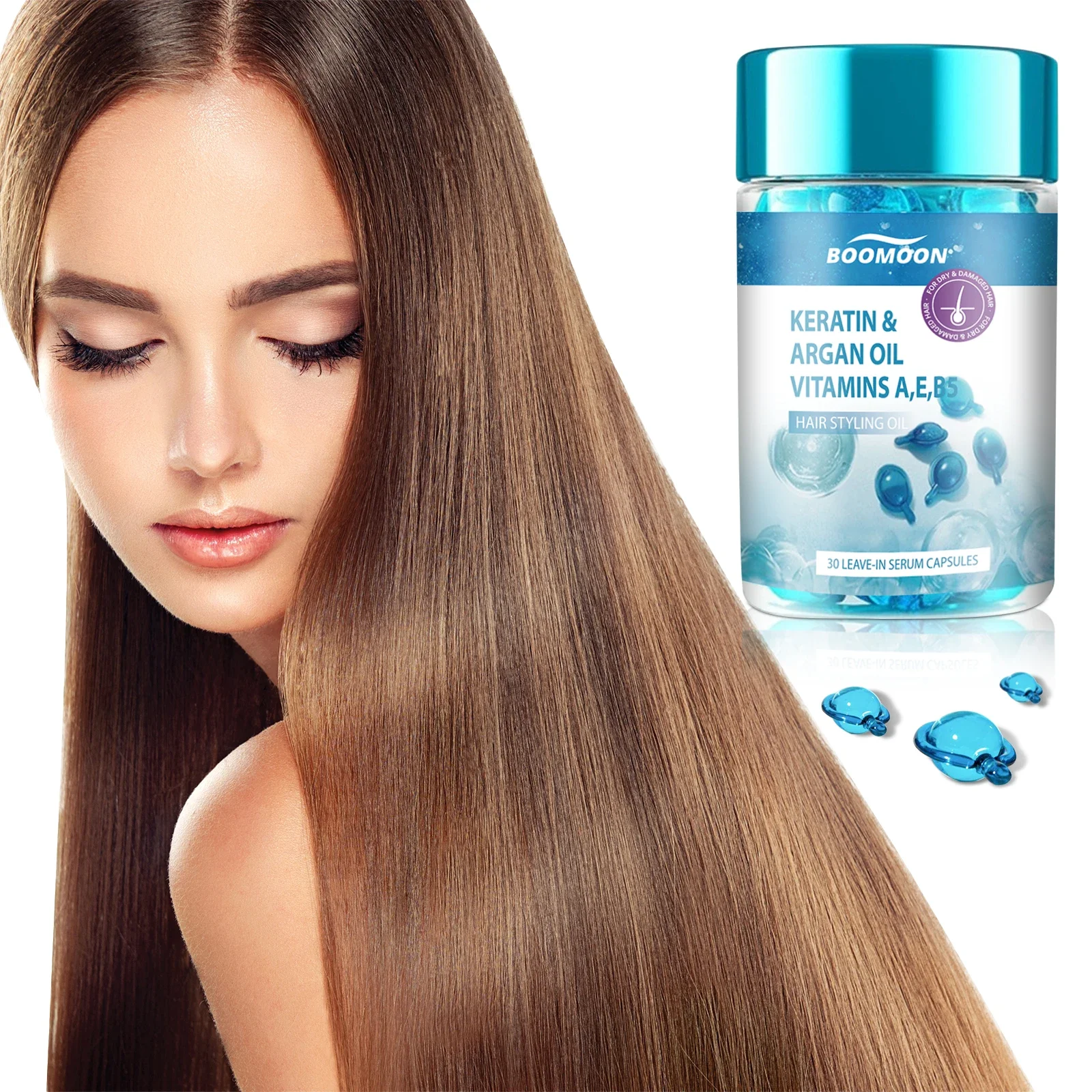 Pílulas essência cuidados com o cabelo cápsulas secura do cabelo pontas divididas tratamento reparação óleo hidratante suavização danificada nutrição cabelo