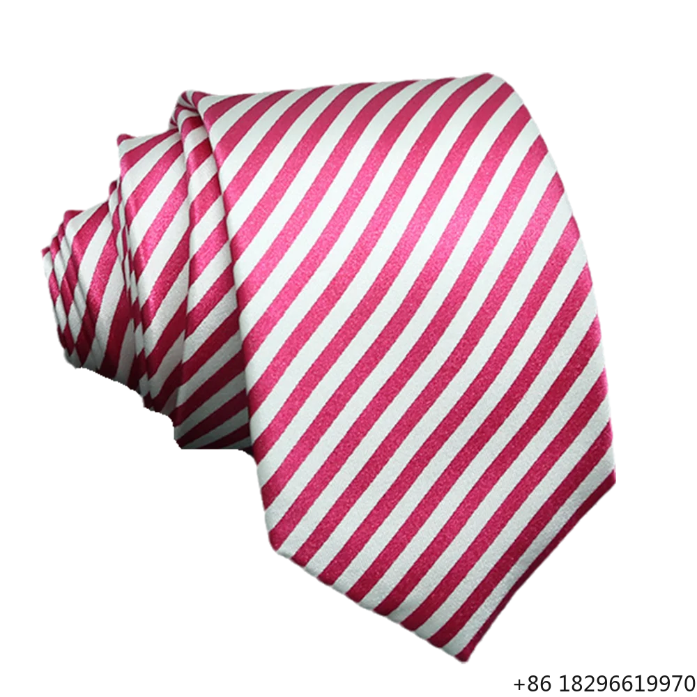 Stripe Floral Jacquard Silk Necktie Multi Color Business Wedding Men Necktie