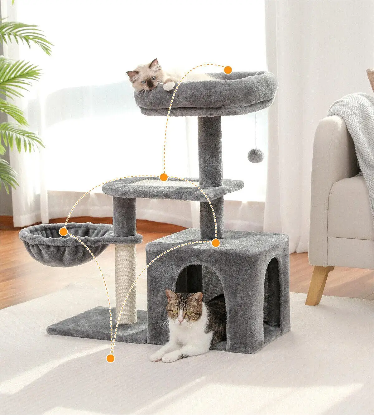 

Road Cat Tree Tower Kitten Play Scratching Post Condo House Bed Furniture