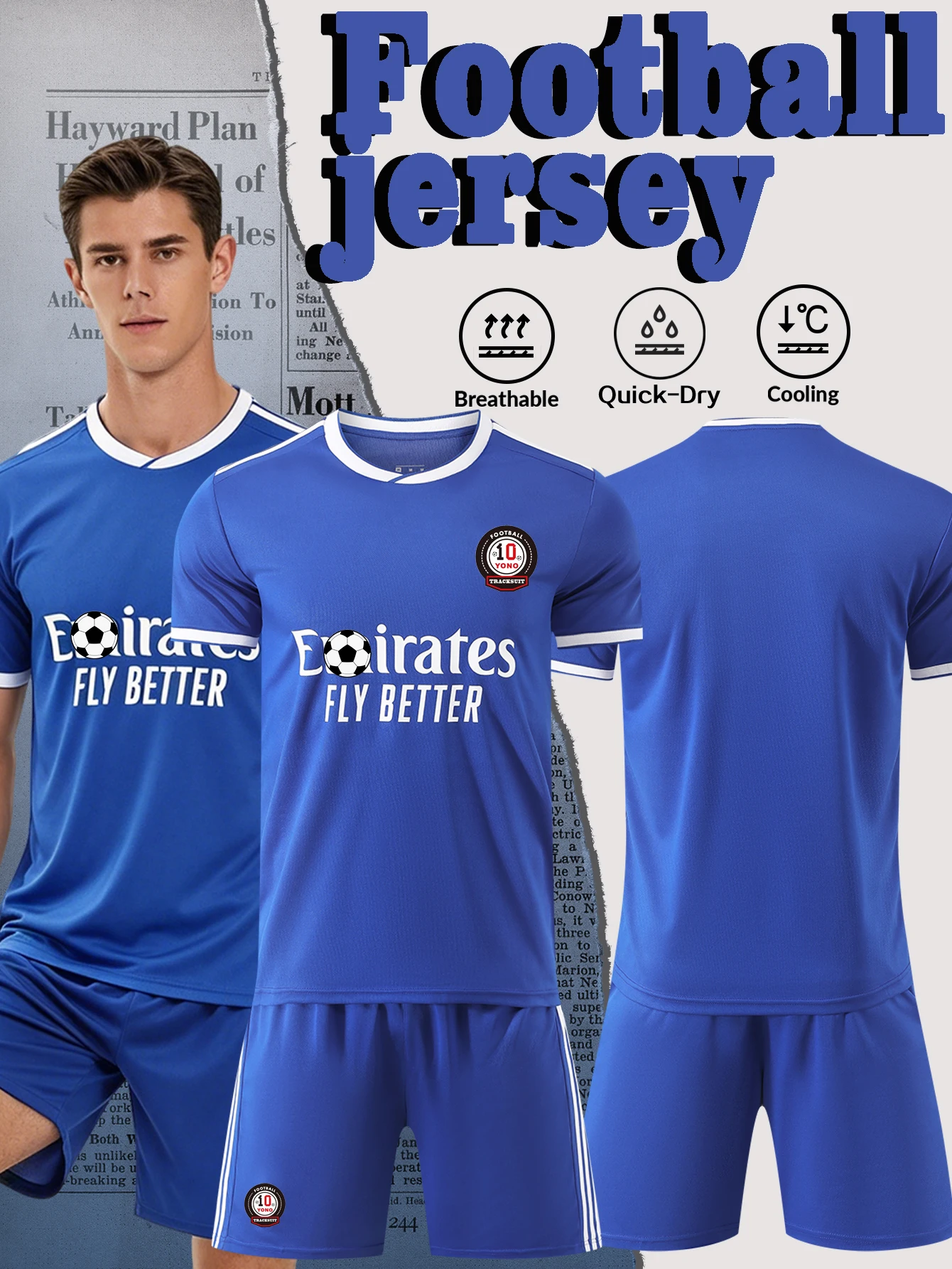 High-quality Breathable T-shirt and Shorts Football Set