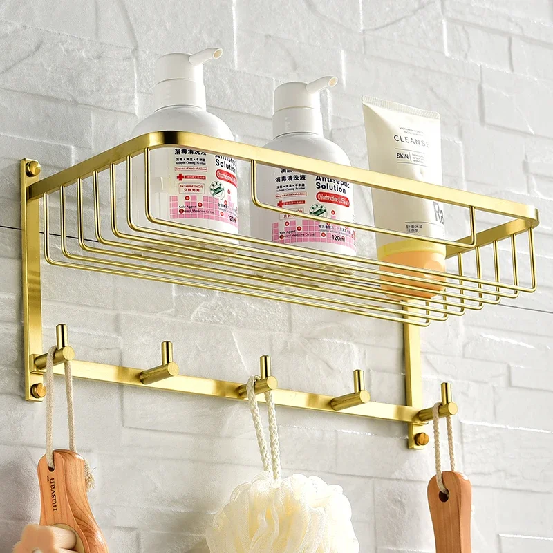 

Wall Mounted Basket Bathroom Storage Basket Shower Hanging Basket Shampoo Holder Kitchen Seasoning Storage Rack With Hook
