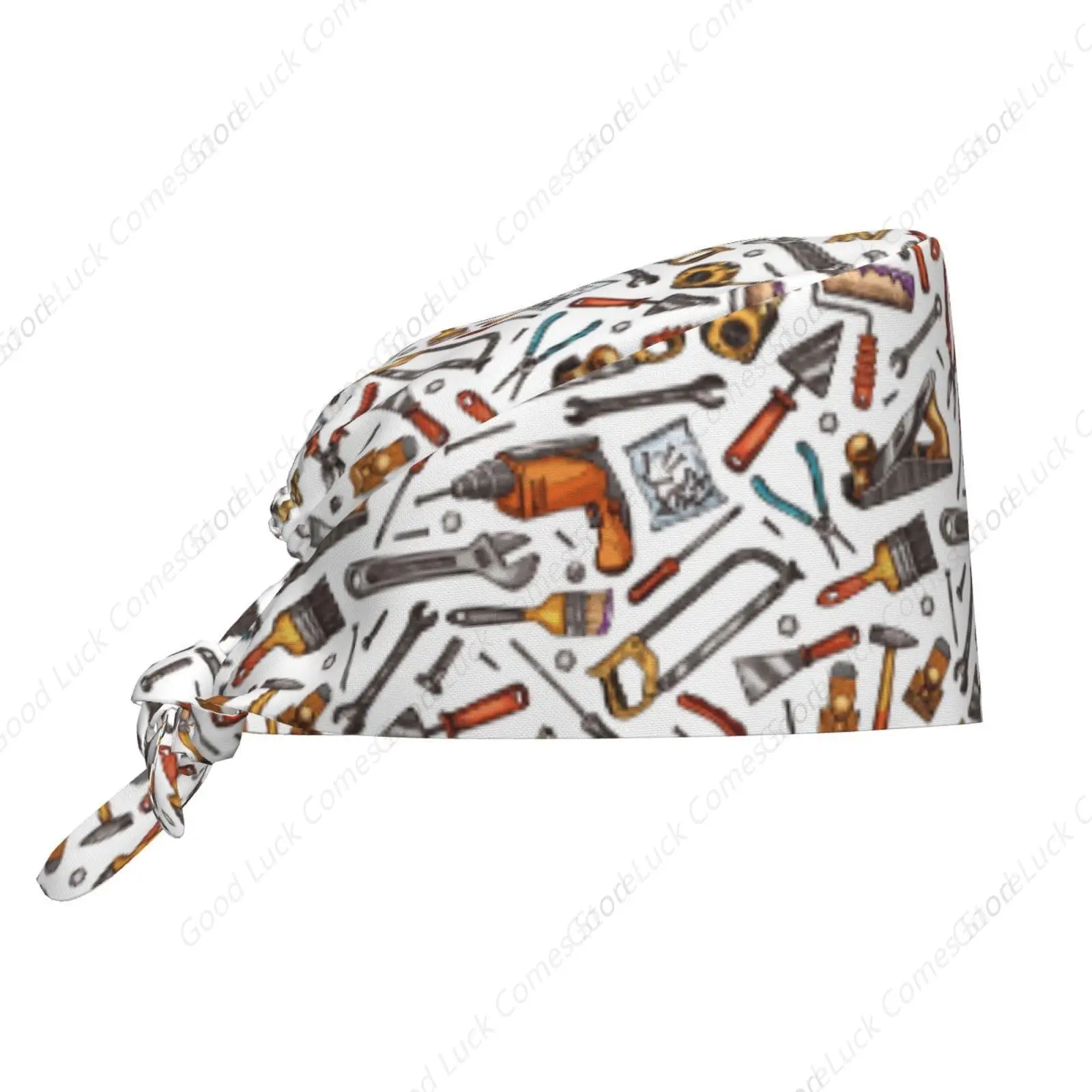 Construction Tools Woodworking Drill Screwdriver Work Tools Working Cap Scrub Cap with Sweatband Adjustable Unisex