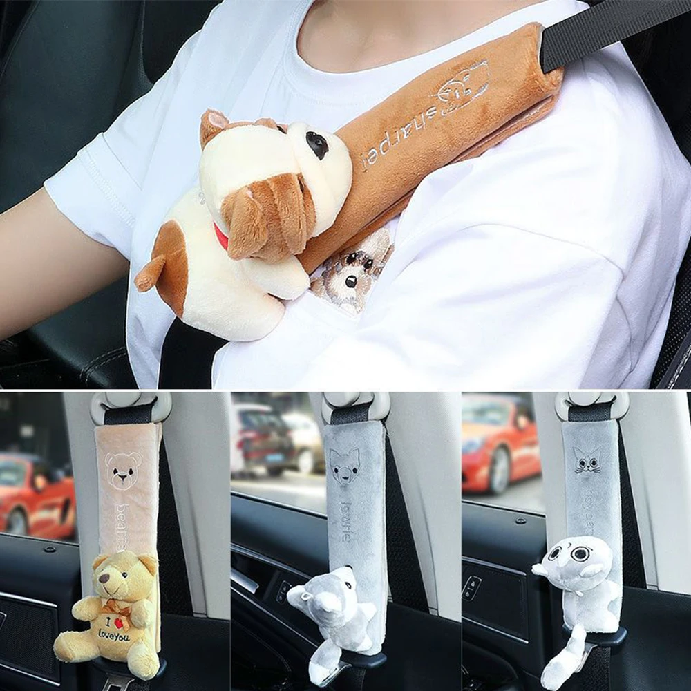 1PC Cartoon Car Seat Belt Shoulder Pad Car Shoulder Protector Regulowany pluszowy ochraniacz pasów bezpieczeństwa do akcesoriów do wnętrza samochodu