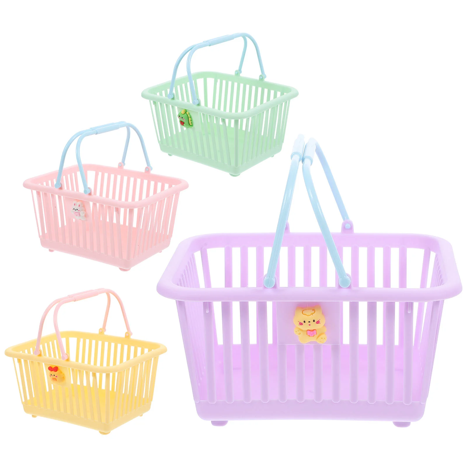 4 Pcs Desktop Storage Basket Household Toy Organizer Plastic Sundries Small Clear Nursery Pots