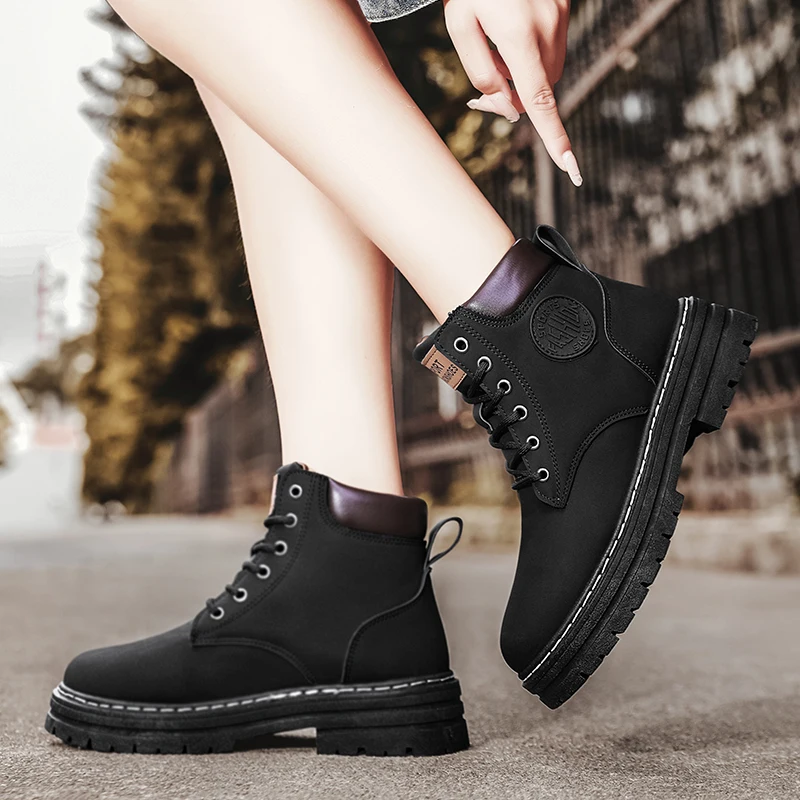 

High top boots Unisex four season new fashion soft sole comfortable casual boots anti slip wear-resistant casual high top boots