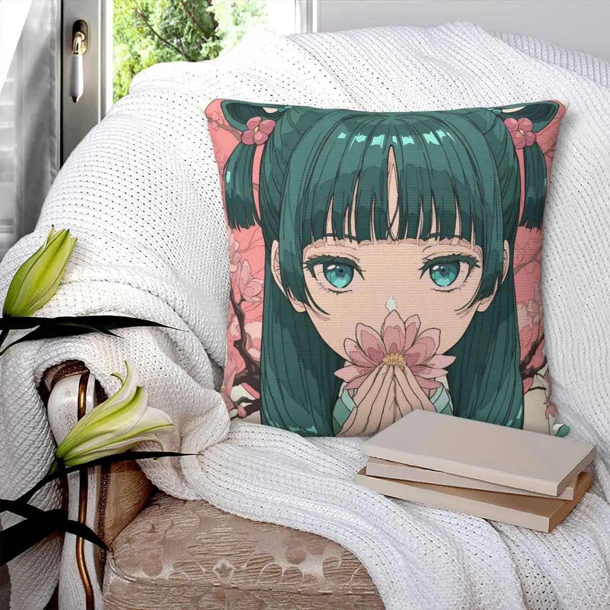 Maomao The Apothecary Diaries Pillowcase Printed Polyester Cushion Cover Gift Pillow Case Cover Home Drop Shipping 45*45cm