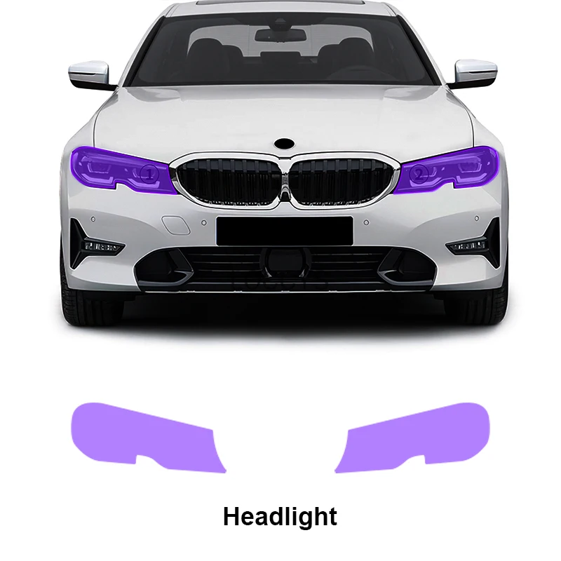 

For BMW 3 Series BASE 2019-2022 PPF TPU Smart Photochromic Headlight Protection Film Self-healing Anti-scratch Film