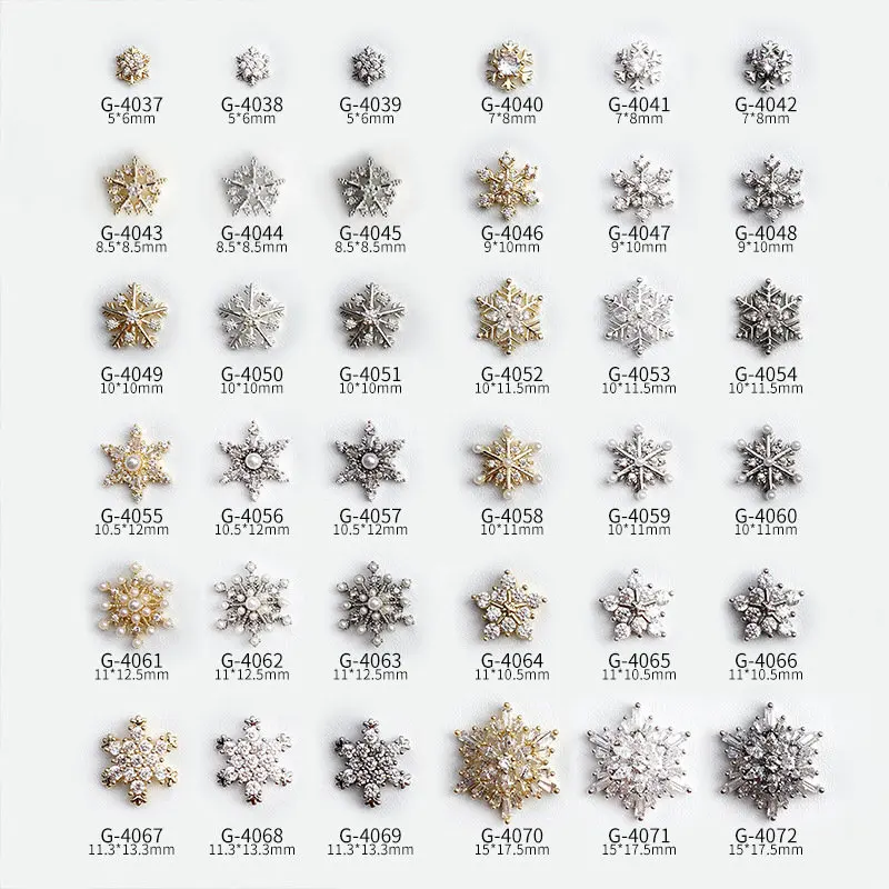 

10pcs Luxury Christmas Snowflake Zircon Rhinestones Manicure Nail Art Parts Jewelry Decorations Nails Accessories Charm Supplies