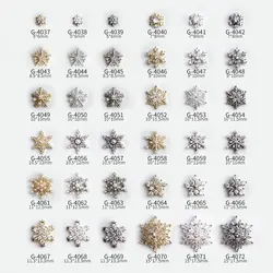 10pcs Luxury Christmas Snowflake Zircon Rhinestones Manicure Nail Art Parts Jewelry Decorations Nails Accessories Charm Supplies