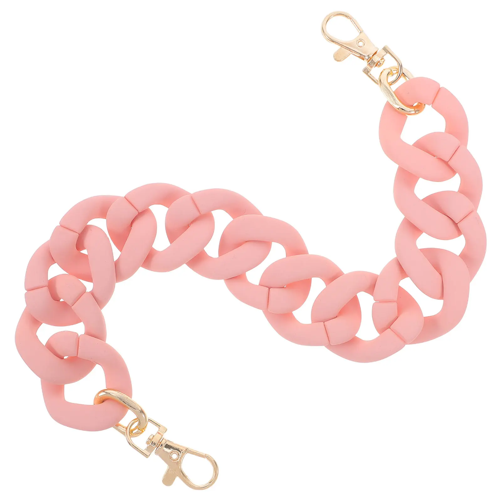 

Large Flat Acrylic Handbag Chain Strap Replacement Pink Fashionable Purse Clutch Handles for DIY Projects Handbag Chain Strap