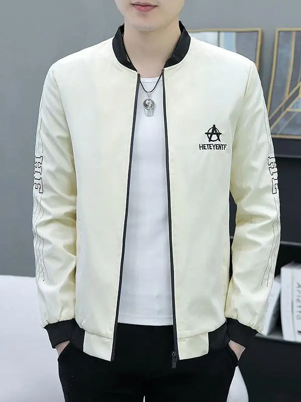 

Men's Casual Stand Collar Jaet Spring Autumn 2025 New Sle Slim Fit Leisure Baseball orm Faionable Topwear