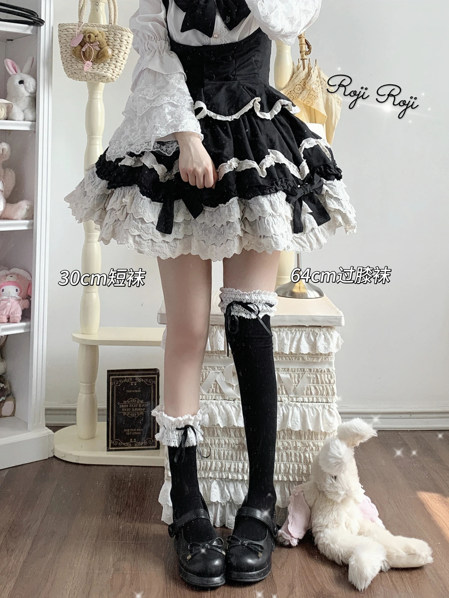 

Lolitaroji Gentle Township Ballet Style Socks Women's Spring Bow Tube Socks Lolita Cotton Socks Sweet