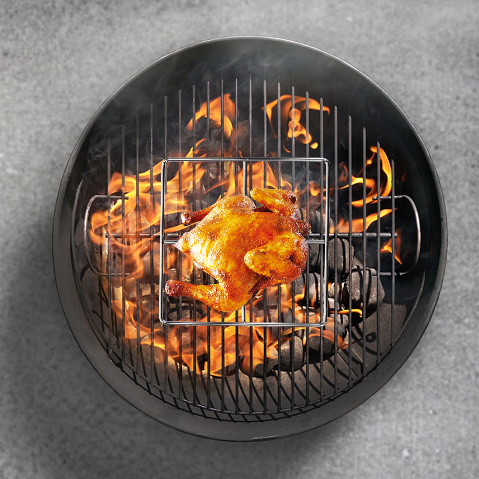 

Grilled Chicken Multi function Turkey Roaster Camping Rack Portable Roasting Plate Beer Can St Stainless Steel BBQ Tool Chicken