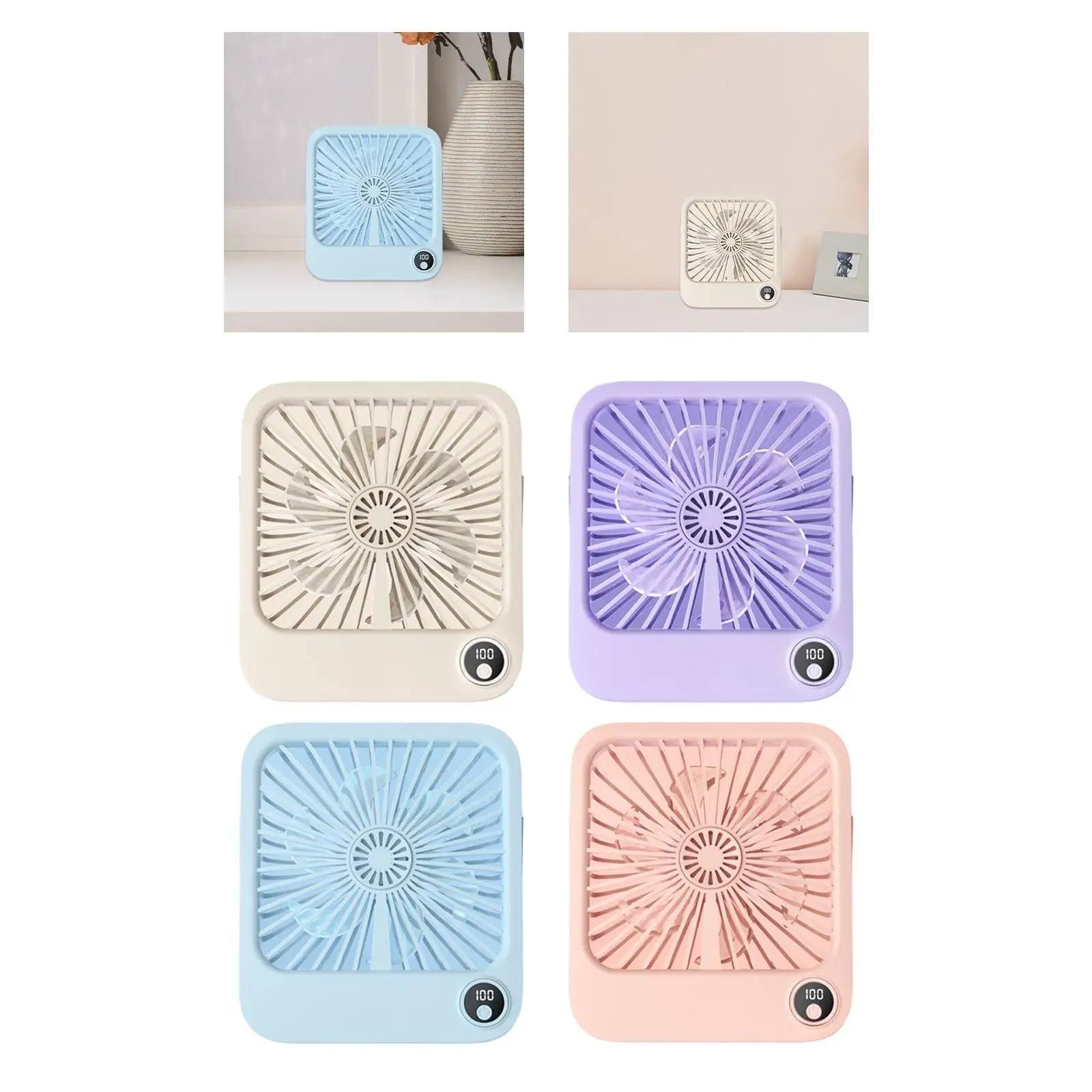 Mini Portable Fan Quiet Lightweight 5 Speeds Stylish Silent Women Gift USB Personal Desk Fan for Outdoor Car Home Indoor Camping