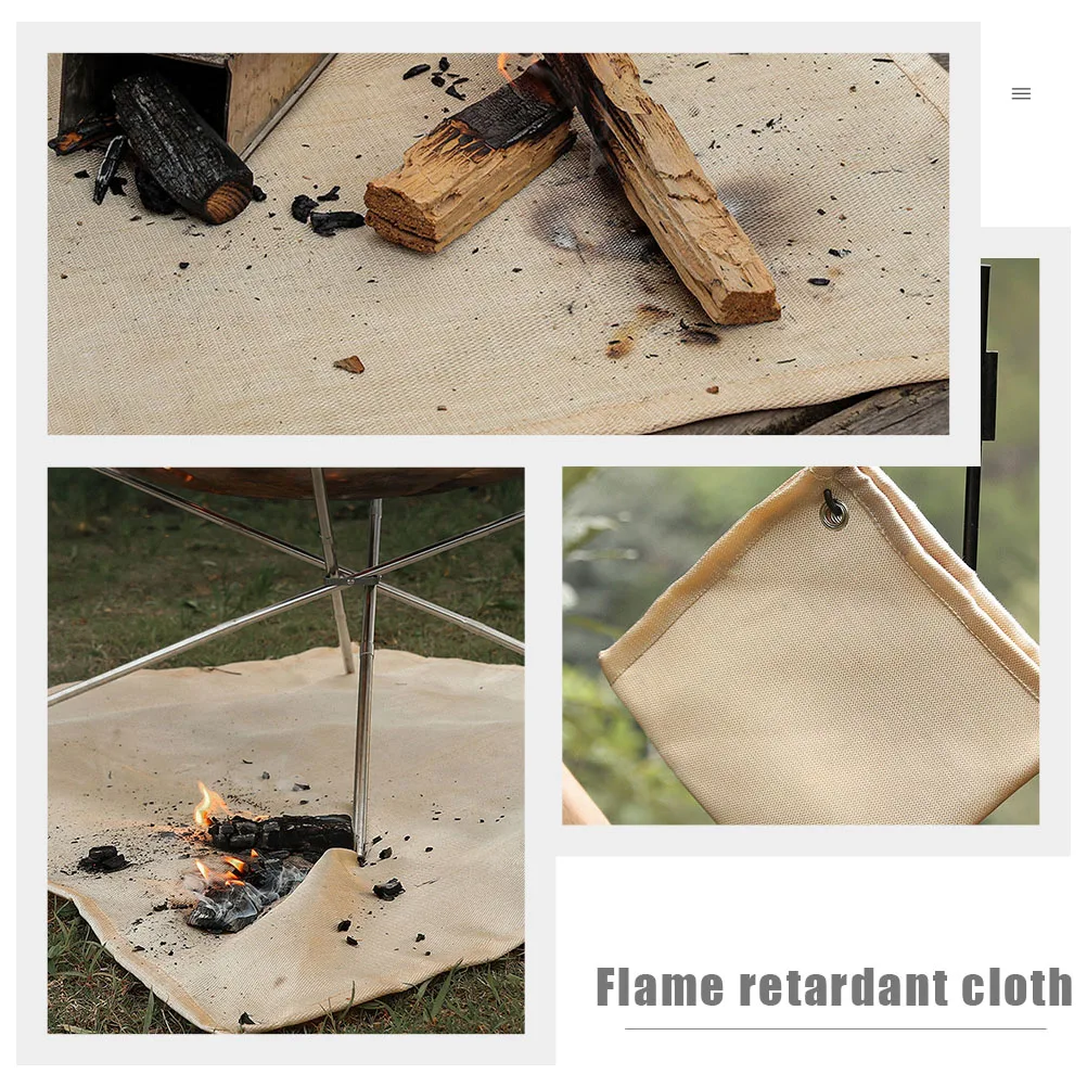 

High Temperature Resistance Camping Mat Fire Blanket Pad Outdoor Glass Fiber Fireproof Insulation Placemat
