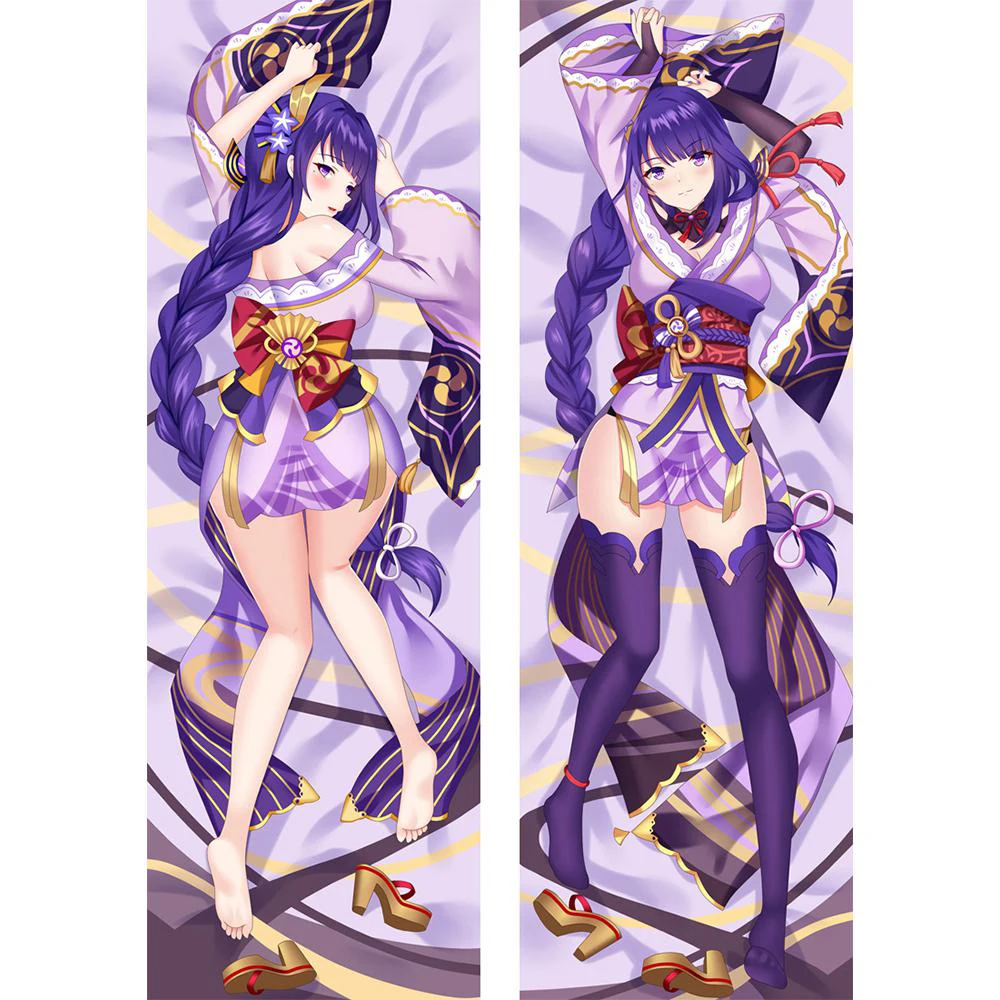 Scaramouche Dakimakura Anime Raiden Ei Body Purple Pillow Case Genshin Impact Body Pillowcase Decorative Sexy Cushion Covers