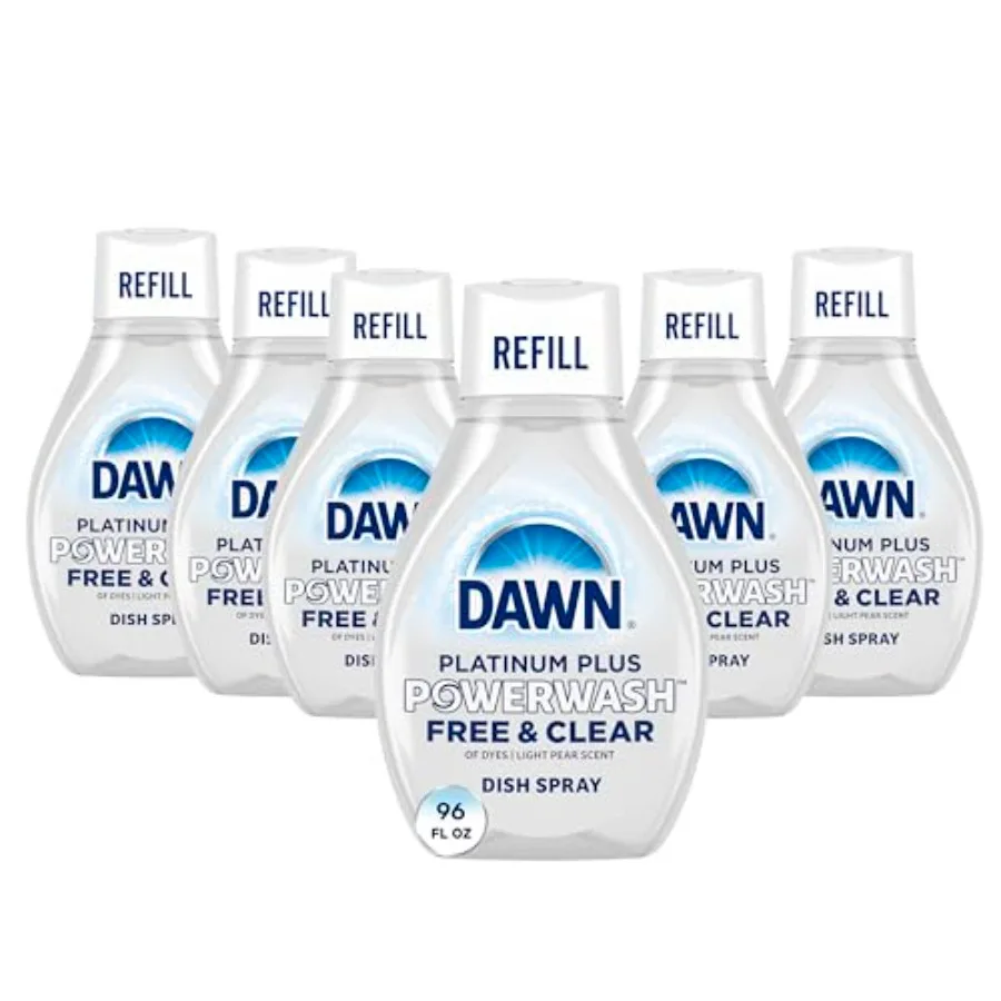 

Dawn Free and Clear Powerwash Dish Spray, Dish Soap, Scent Refill, 6 Pack