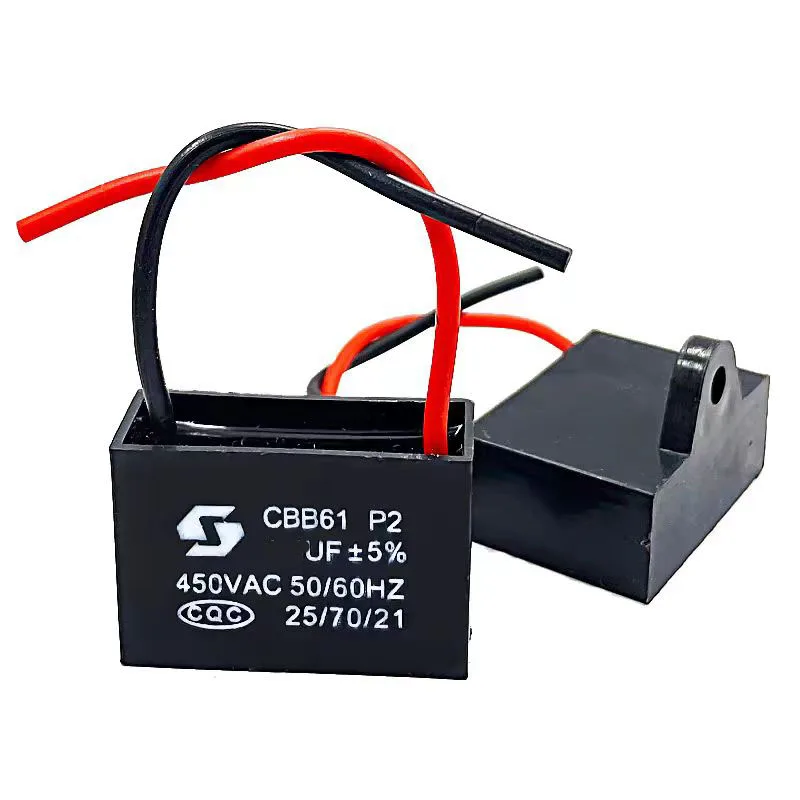 2uF 450V CBB61 ตัวเก็บประจุพัดลม 2uF ตัวเก็บประจุเริ่มต้นพัดลมมอเตอร์ตัวเก็บประจุเริ่มต้น