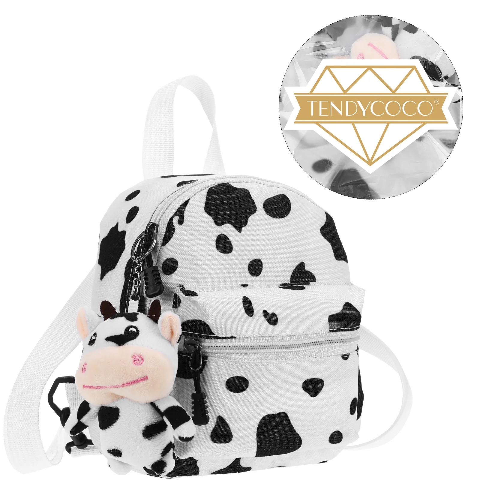 TENDYCOCO-Cute Plush Pendant Backpack, Lovely Shoulder Bag, Cow Rucksack, Casual, Mini, Lady, Girl, Kids, Toddlers