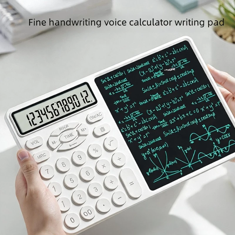 Large Screen Fine Handwriting Calculator Writing Tablet, New Voice Enabled Multi-functional for Office Use