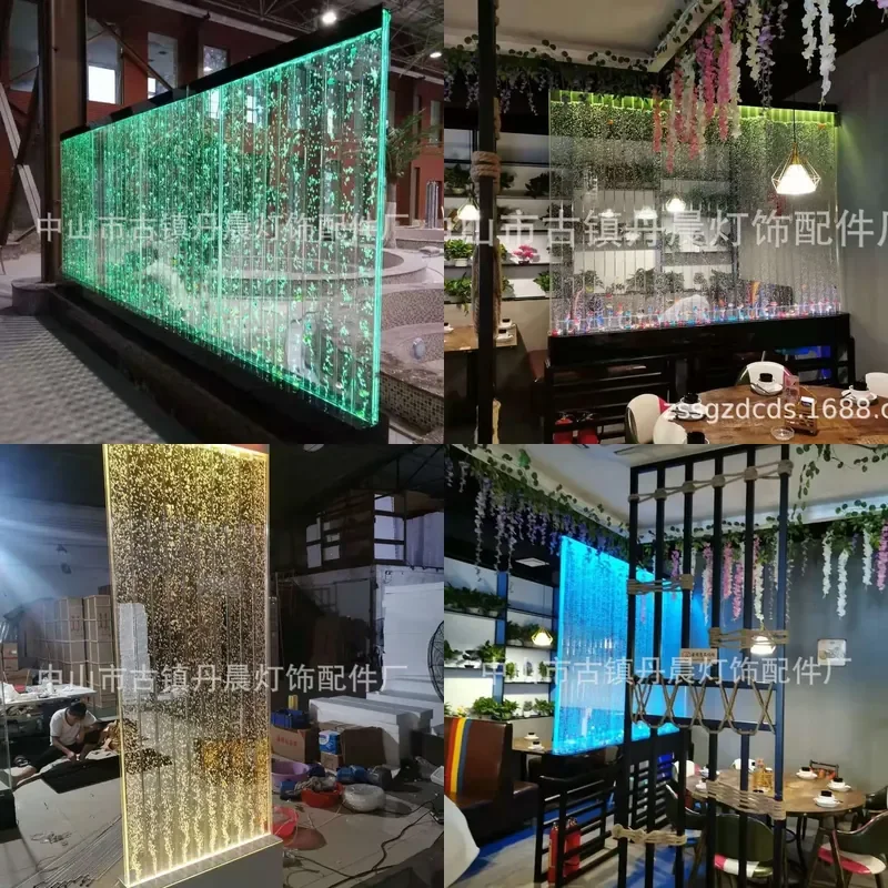 Acrylic Bubble Water Wall Screen Luminous Indoor Running Water Curtain for Restaurant Decor Partition Display Panel