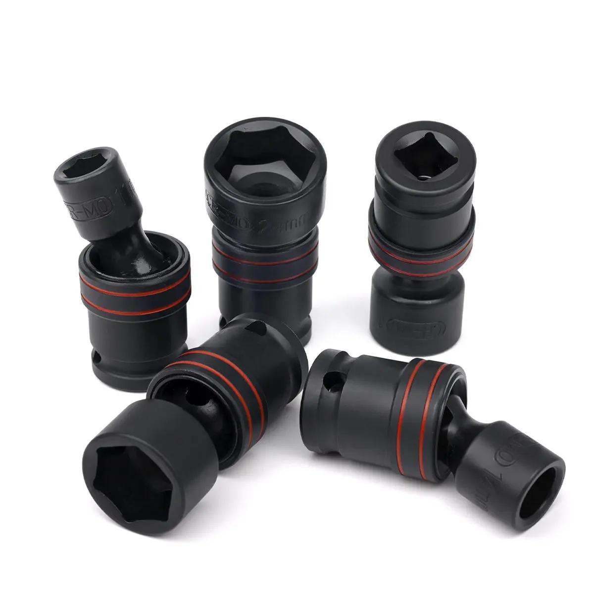 Adaptador de llave eléctrica de enchufe corto hexagonal de junta Universal de 1/2 pulgadas, 10-24mm, 360 ° Toma de impacto giratoria para llave neumática
