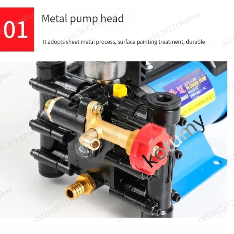 12V 24V 60V 72V 220V Electric Plunger Pump High Pressure Agricultural Sprayer Pump for Irrigation Car Wash Spraying