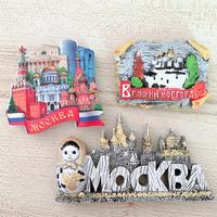 3D stereo Magnetic fridge Magnet Resin Russian Moscow Baby Doll Novgorod Hagia Sophia Magnetic Refrigerator Stickers Home Decor