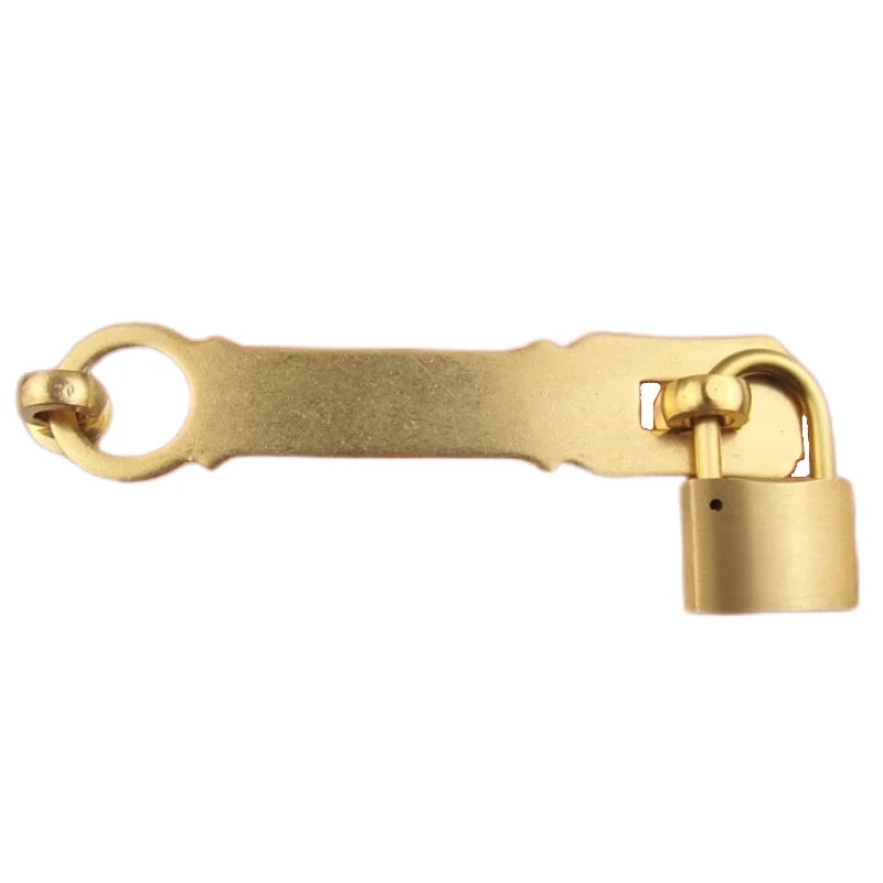 

1PC Brass Hasp Chinese Antique Lock Pure Copper Chain Buckle Door Buckle Lock Cabinet Door Bolt Thickened Latch