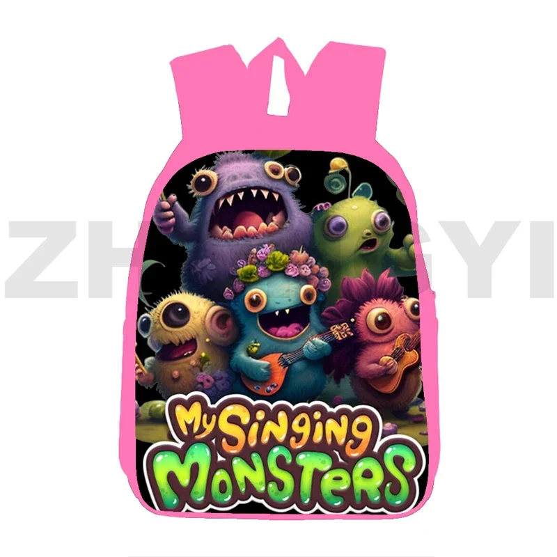 Lovely Merch My Singing Monsters 3D Backpack Harajuku School Back Pack for Student 12/16 Inch Cute Cartoon Rucksack Kindergarten