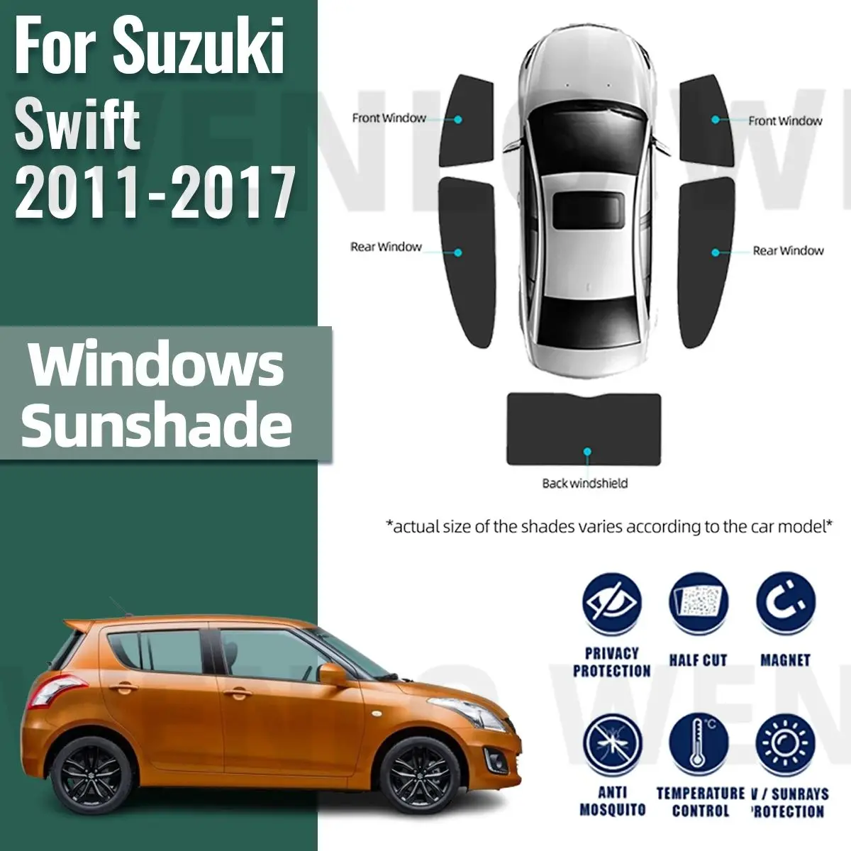 

For Suzuki Swift 2011-2017 Magnetic Sun Shade Car Sun Visor Front Windshield Curtains Summer Window Sunshade Auto Accesorries