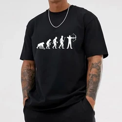 Brand Clothing Funny Evolution of Man and Archery Design Men's Tee Shirt Round Neck Shirt Short Sleeve Breathable Casual Shirt