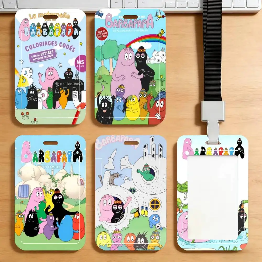 

Классический держатель для ID-карт B-Barbapapa с мультяшным дизайном, шейный ремешок-подвеска, держатель для бейджей, шнурок-брелок, чехол для рабочего пропуска, подарок