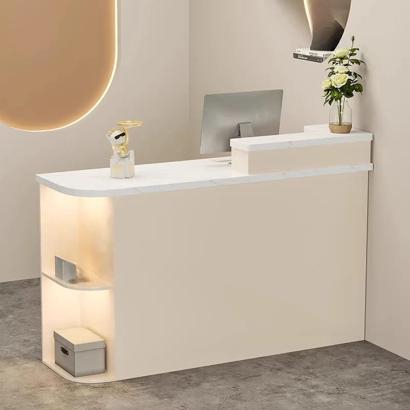 Modern Simple Reception Desks Aesthetic Minimalist Design Unique Reception Desks Beauty Salon Mostrador Commercial Furniture
